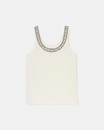 Top Tada Ecru linen tank top ZAPA