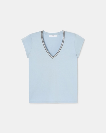 Tulipe Top Sky blue V-neck T-shirt ZAPA
