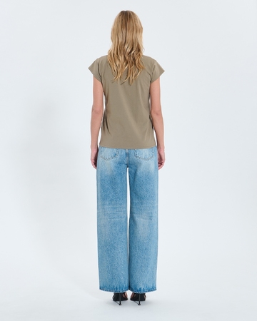 Tulipe Top Khaki V-neck T-shirt ZAPA