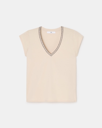 Tulipe Top Nude V-neck t-shirt ZAPA