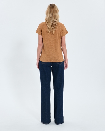 Top Tressie Tobacco linen T-shirt ZAPA