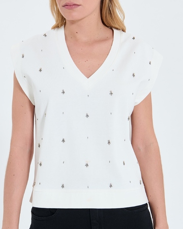 Top Trisha Ecru sleeveless top ZAPA