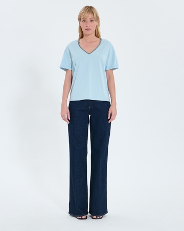 Top Taylor Fitted sky blue cotton T-shirt ZAPA