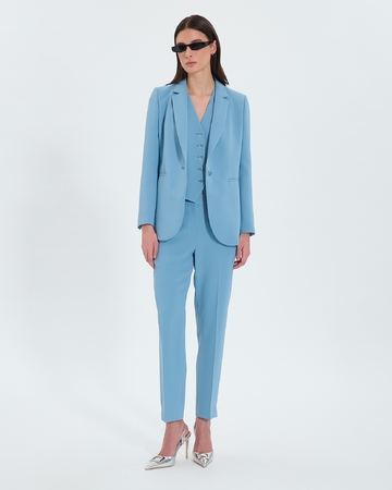 Victorina jacket Blue crepe suit jacket ZAPA