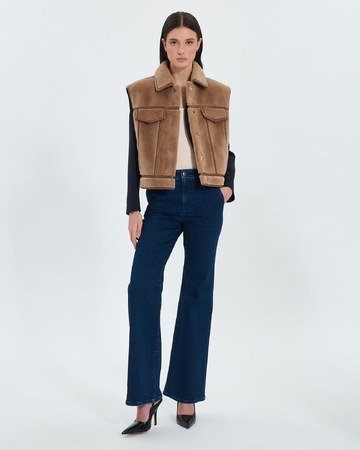 Monjo Jacket Camel sleeveless jacket ZAPA