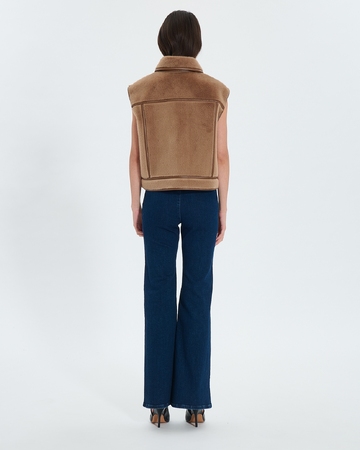 Monjo Jacket Camel sleeveless jacket ZAPA