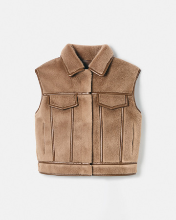 Monjo Jacket Camel sleeveless jacket ZAPA