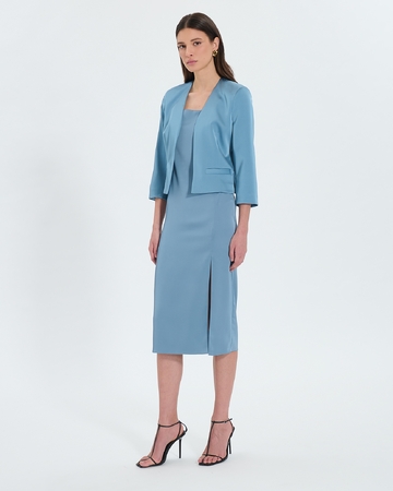 Vickio jacket Short blue satin jacket ZAPA