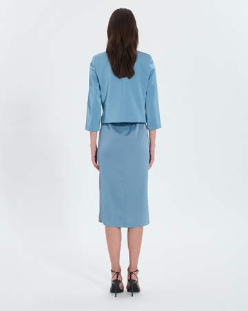 Vickio jacket Short blue satin jacket ZAPA