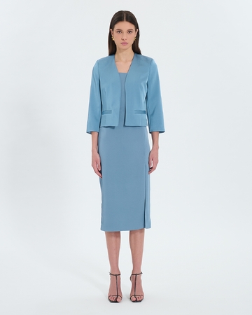 Vickio jacket Short blue satin jacket ZAPA