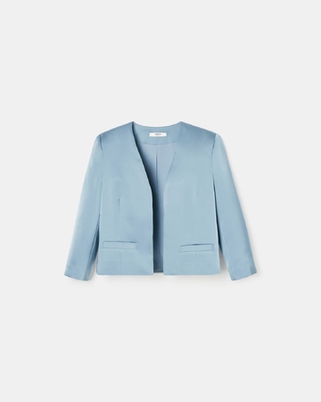 Vickio jacket Short blue satin jacket ZAPA