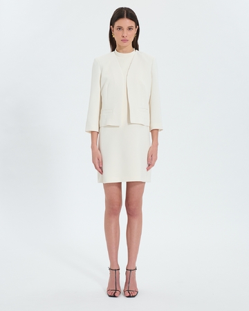Vickio jacket Short ecru crepe jacket ZAPA