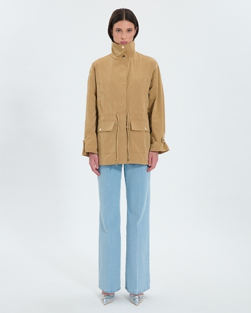 Tama raincoat Beige adjustable trench coat ZAPA