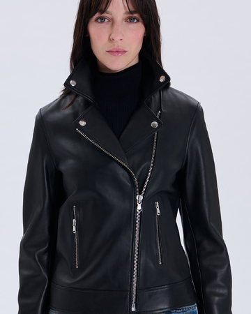 Hancore Jacket Black Leather Perfecto ZAPA