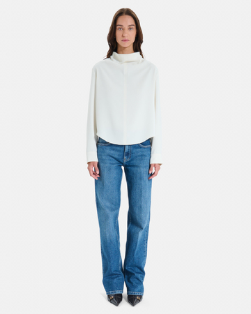 Top Taro Ecru long-sleeved top with a high neck ZAPA