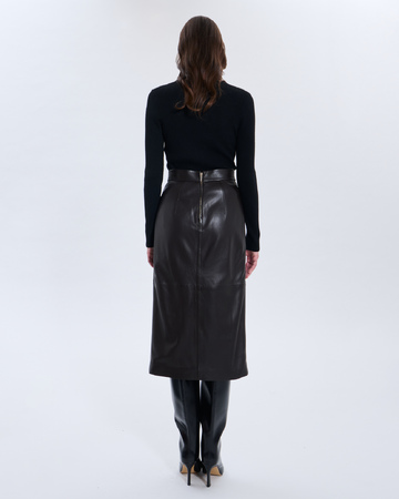 Jala Skirt Jala Chocolate Leather Skirt ZAPA