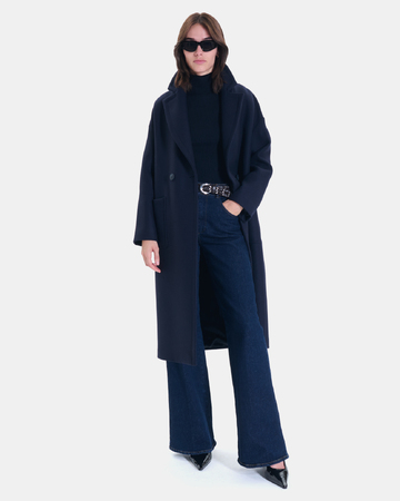 Miranda Coat Long nighttime wool-blend coat ZAPA