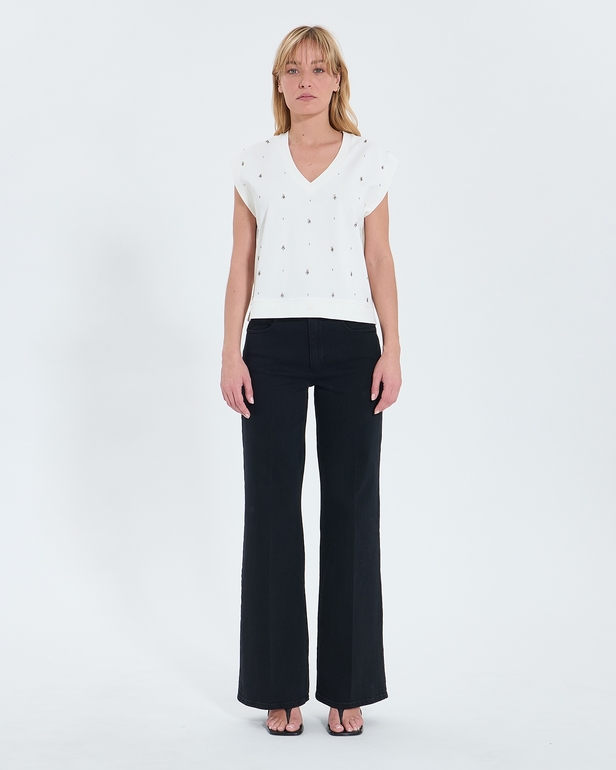Top Trisha Ecru sleeveless top ZAPA