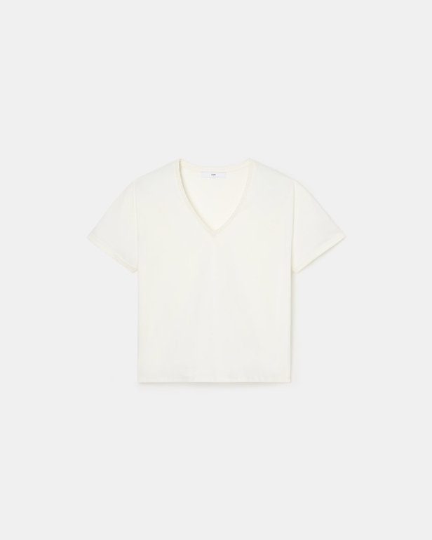 Top Taylor Fitted ecru cotton T-shirt ZAPA