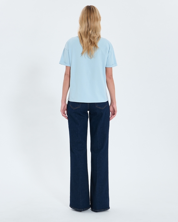 Top Taylor Fitted sky blue cotton T-shirt ZAPA