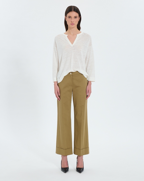 Top Jersey Tilleul Ecru 3/4 sleeve top ZAPA