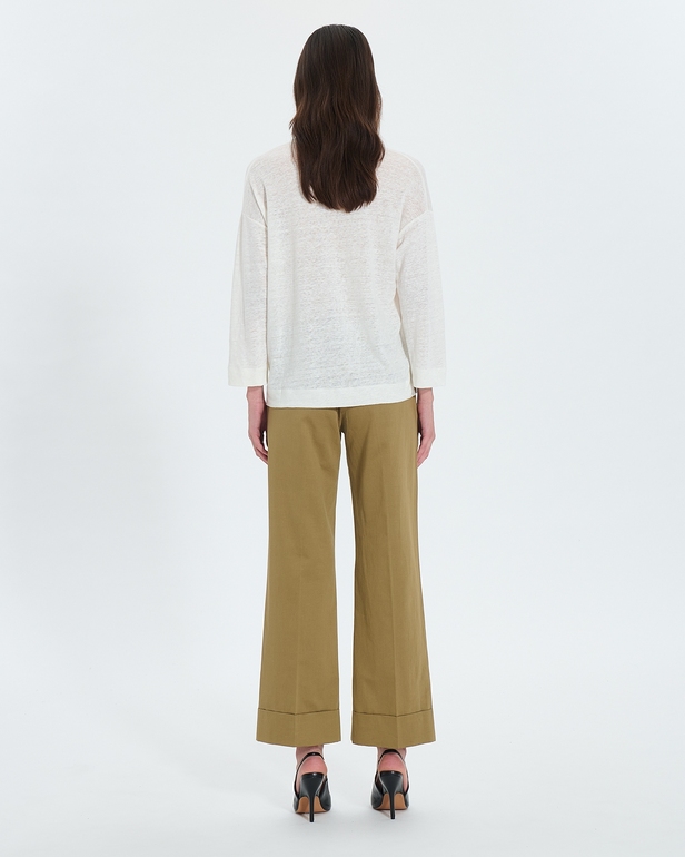 Top Jersey Tilleul Ecru 3/4 sleeve top ZAPA