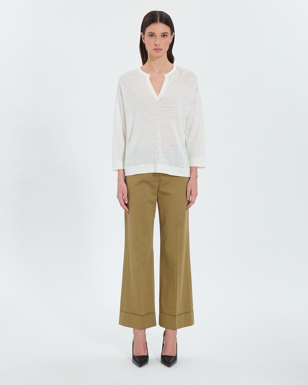 Top Jersey Tilleul Ecru 3/4 sleeve top ZAPA