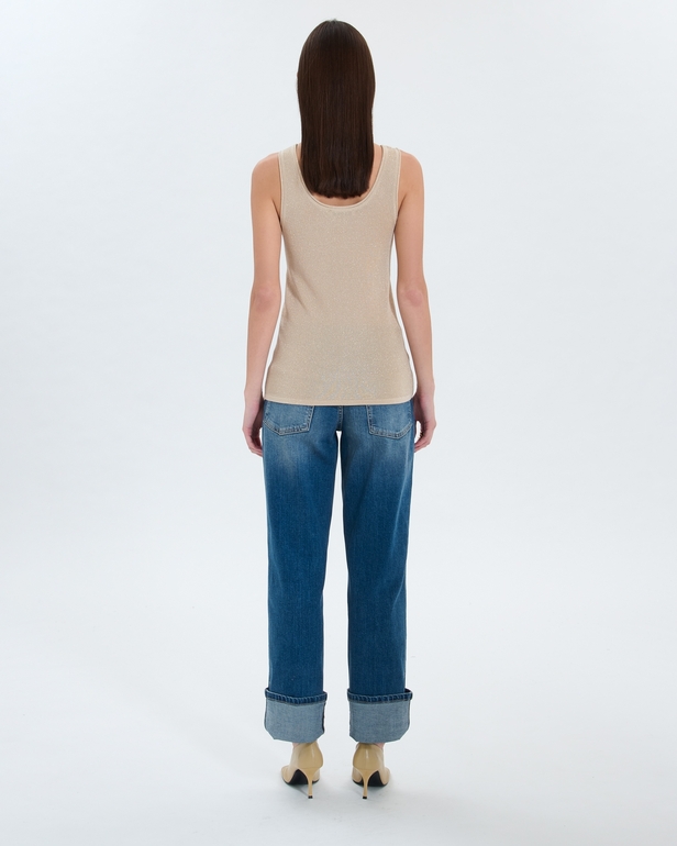Nara sweater Champagne fitted tank top ZAPA