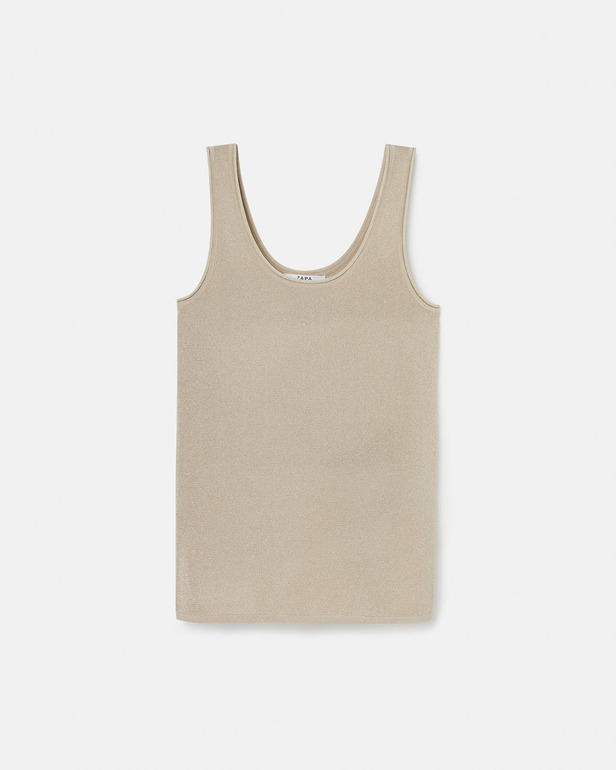 Nara sweater Champagne fitted tank top ZAPA