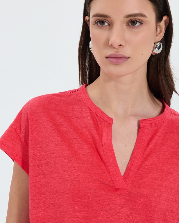 Top Thebes Coral linen top ZAPA