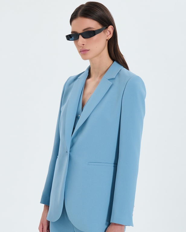 Victorina jacket Blue crepe suit jacket ZAPA