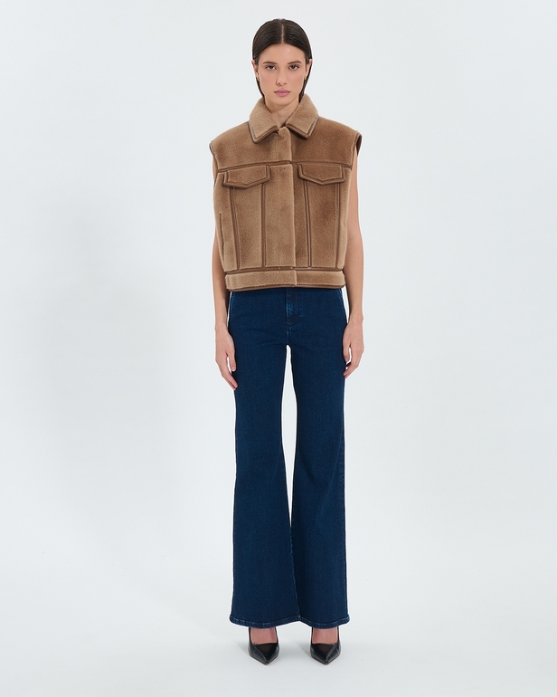 Monjo Jacket Camel sleeveless jacket ZAPA
