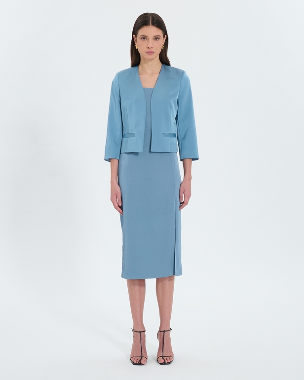 Vickio jacket Short blue satin jacket ZAPA