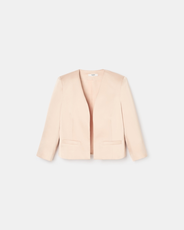 Vickio jacket Short nude satin jacket ZAPA