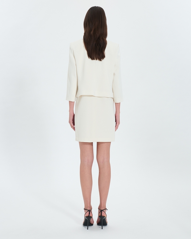 Vickio jacket Short ecru crepe jacket ZAPA
