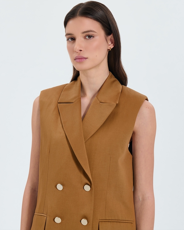 Vaasa jacket Tobacco sleeveless jacket ZAPA
