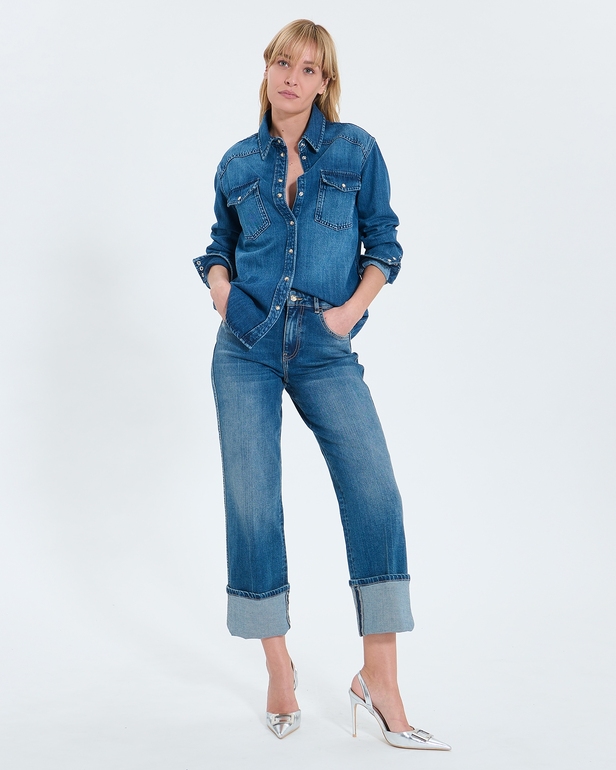 Charlotte Shirt Dark blue denim shirt ZAPA