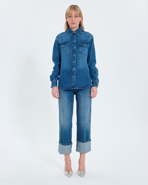 Charlotte Shirt Dark blue denim shirt ZAPA