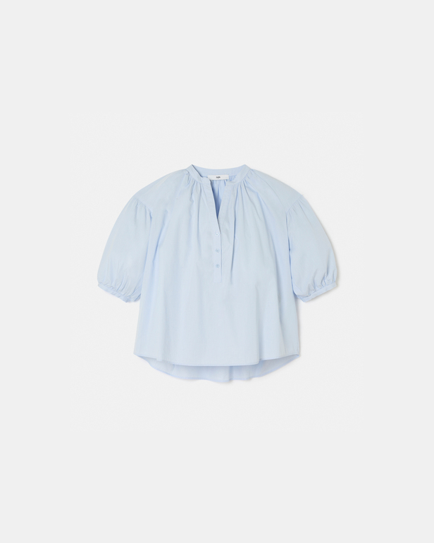Cora Shirt Sky blue flowy cotton blouse ZAPA