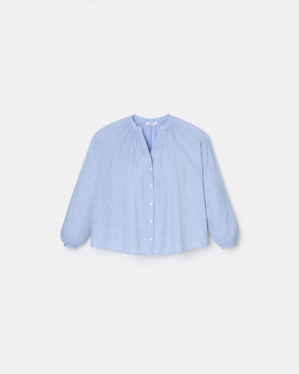 Coralia shirt Flowing sky blue cotton shirt ZAPA