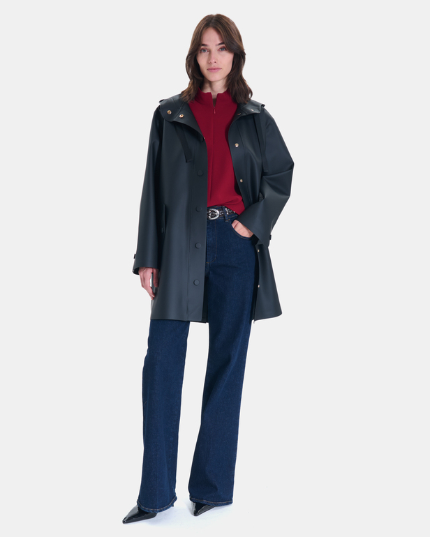 Travia Trench black waterproof trench coat ZAPA
