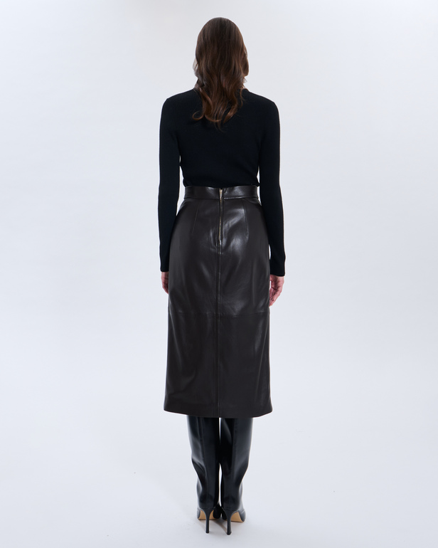 Jala Skirt Jala Chocolate Leather Skirt ZAPA