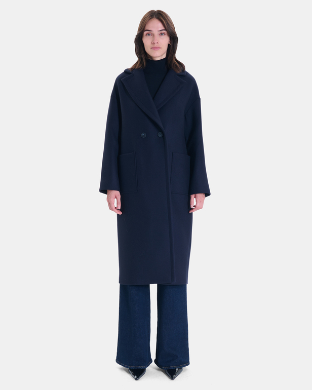 Miranda Coat Long nighttime wool-blend coat ZAPA