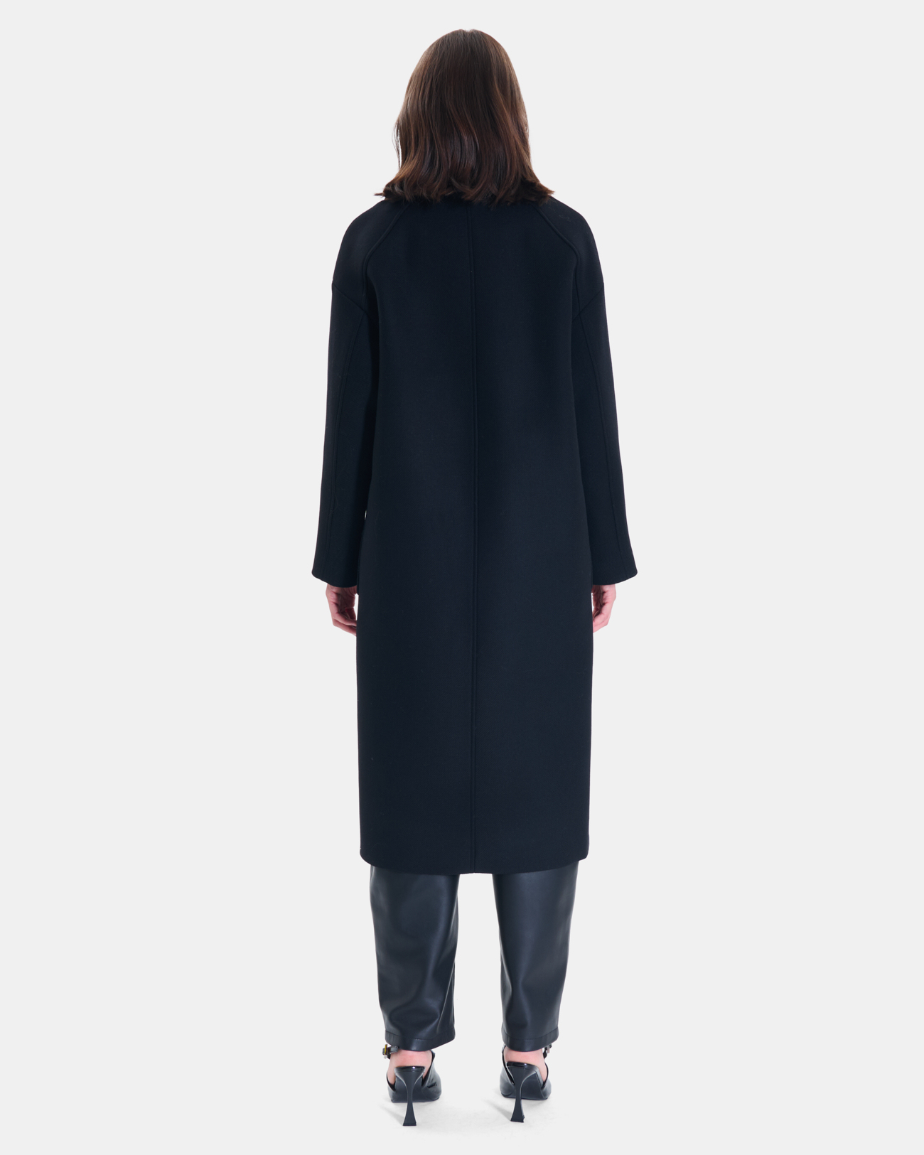 Miranda Coat Long black wool-blend coat ZAPA