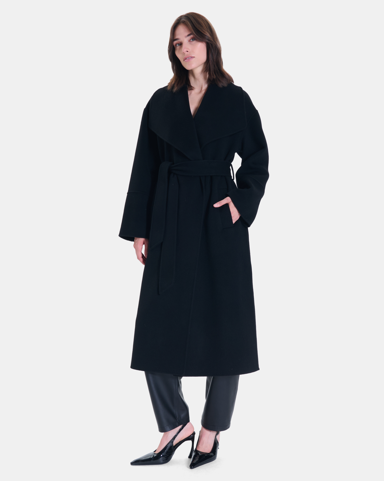 Mada Coat Long black wool coat ZAPA