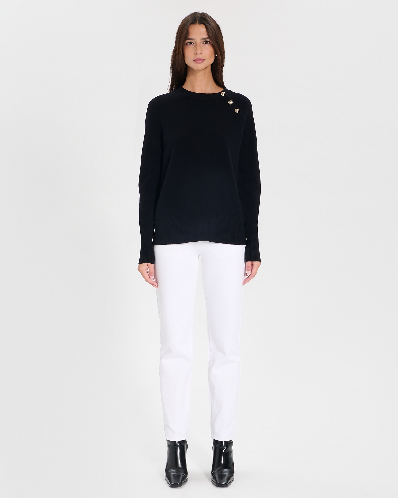 Noam Sweater Straight black cashmere sweater ZAPA