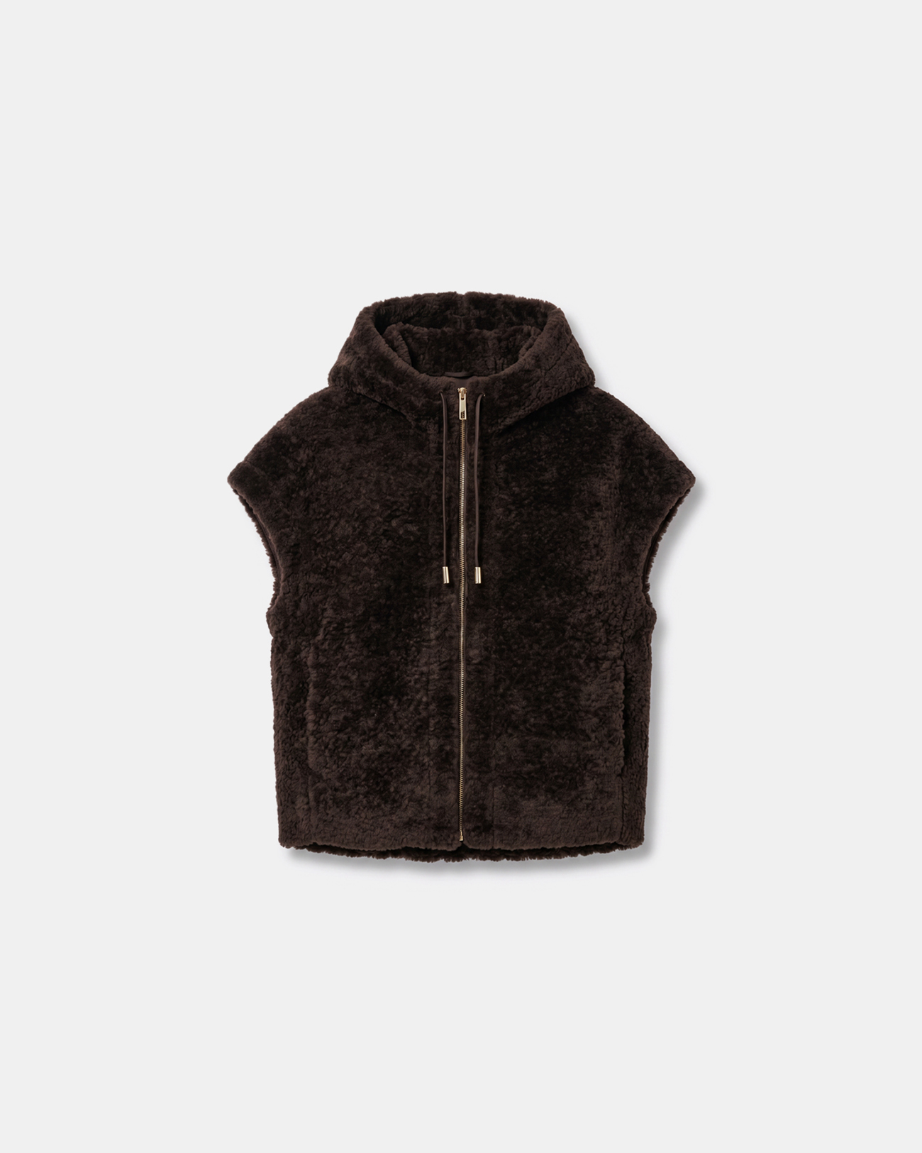 Marguerita Jacket Chocolate faux fur sleeveless jacket ZAPA