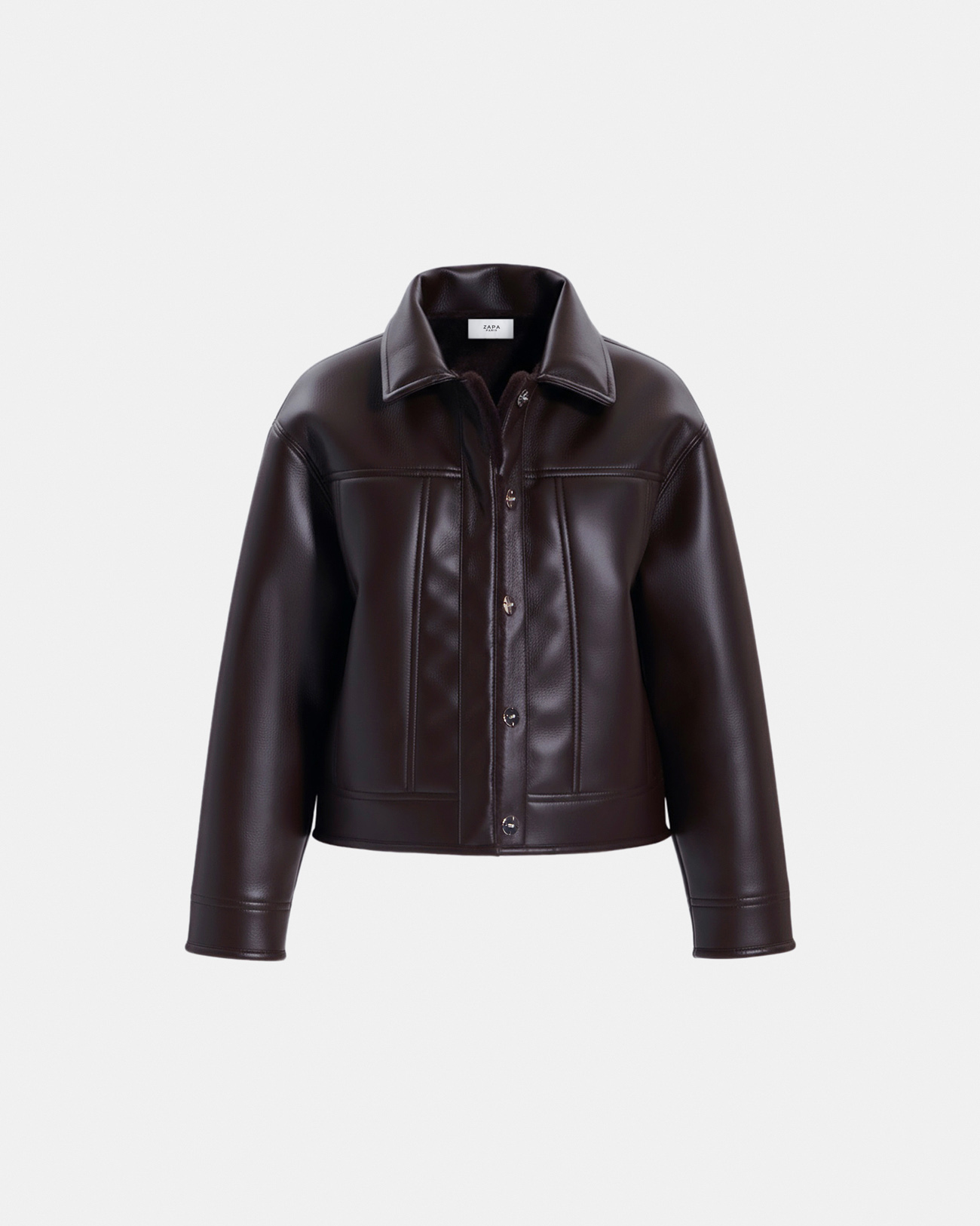 Monge Jacket Reversible short jacket in chocolate faux fur ZAPA