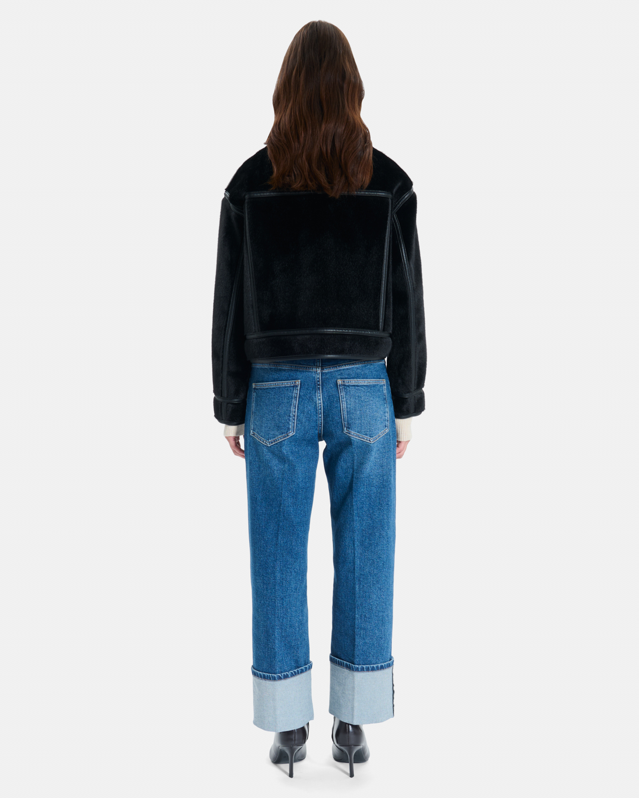 Monge Jacket Reversible short jacket in black faux fur ZAPA