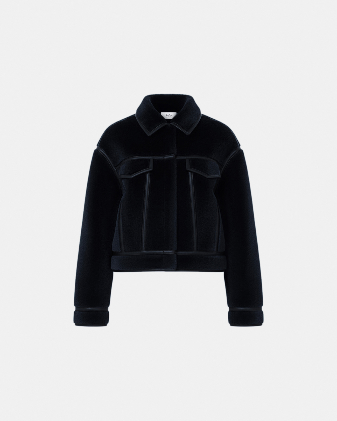 Monge Jacket Reversible short jacket in black faux fur ZAPA